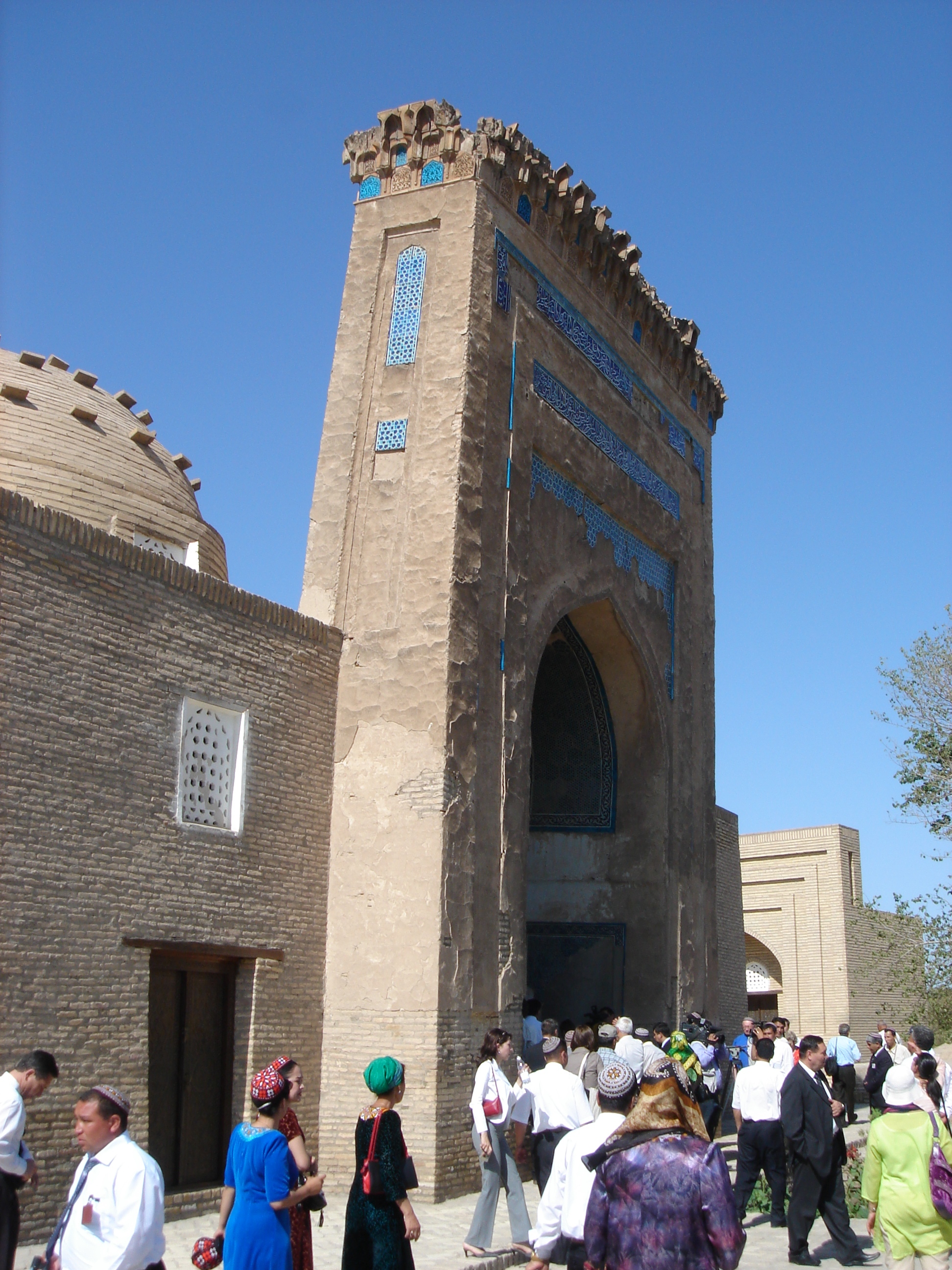 Portal and blue tilework at the Mausoleum of Najm al-Din Kubra